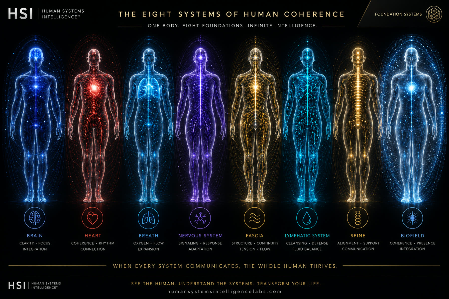 The Eight Systems of Human Coherence — series print